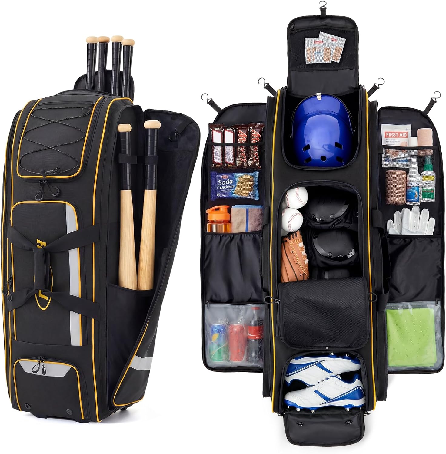 Sports Equipment Bag With Wheels - Bolsa de béisbol con ruedas de
