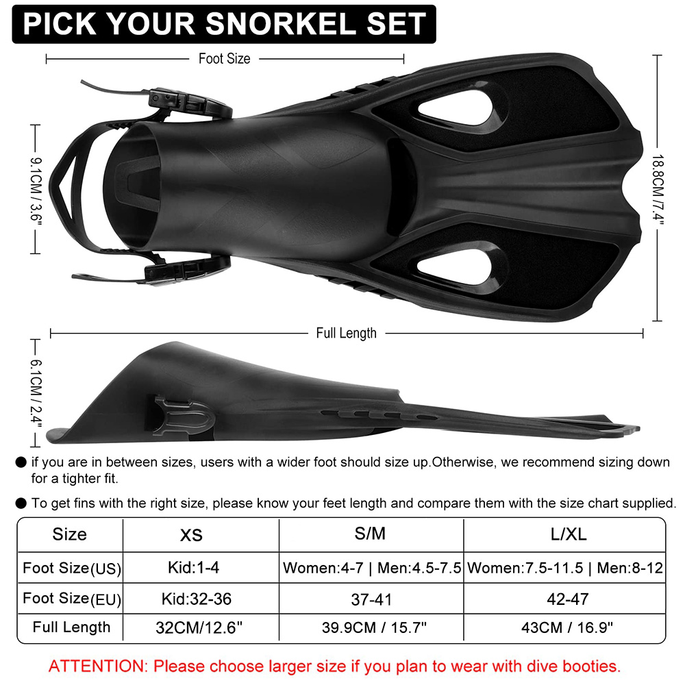 Aletas de snorkel - Tacón abie - Swim Fin Short Blade reseña y precio