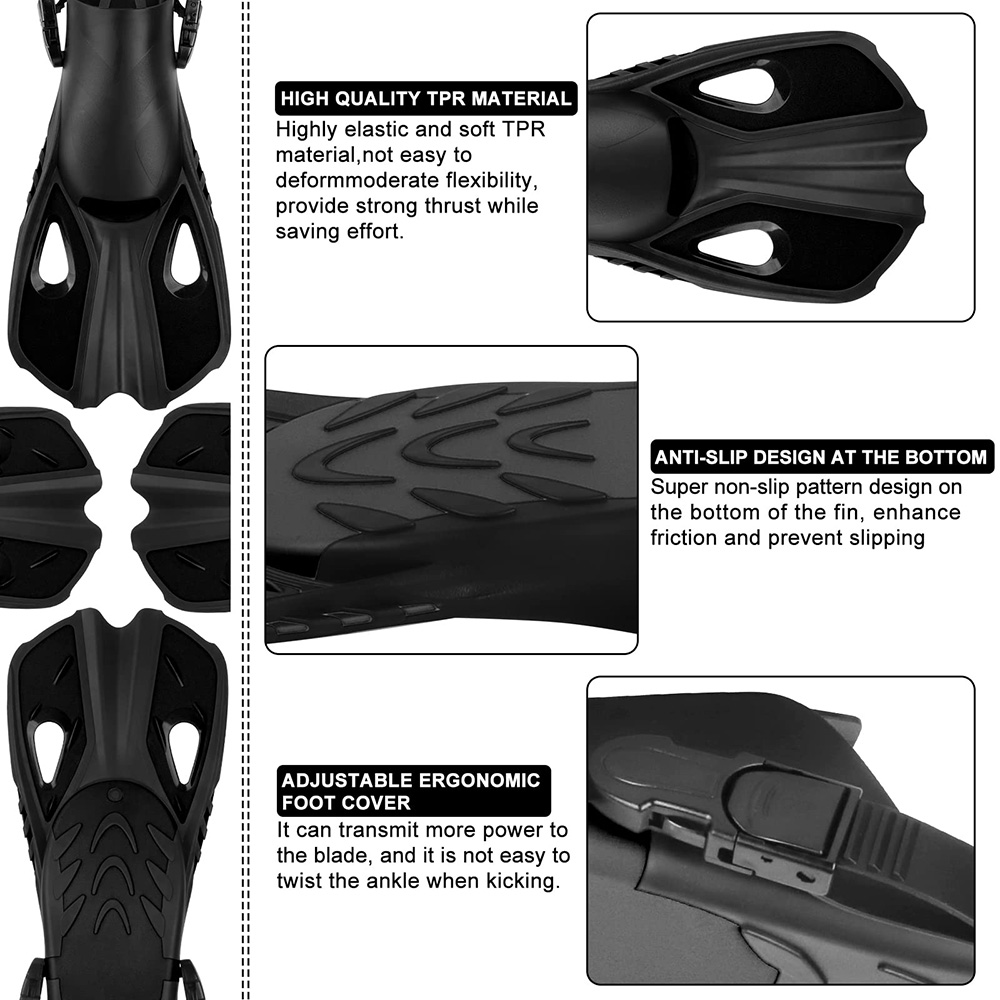 Aletas de snorkel - Tacón abie - Swim Fin Short Blade reseña y precio