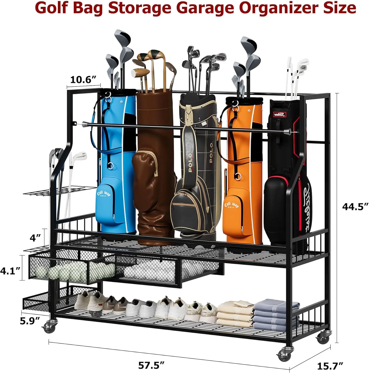 Estante de Almacenamiento Mult - Sports Equipment Bag With Wheels reseña y precio